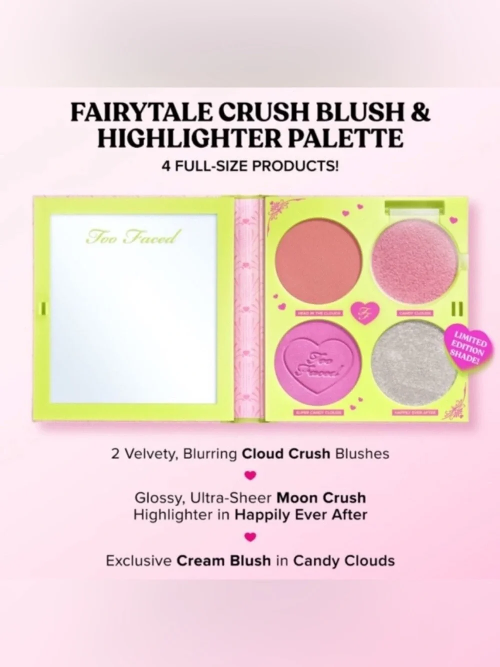 New Too Faced Fairytale Crush Blush & Highlighter Set exclusive shades & formula